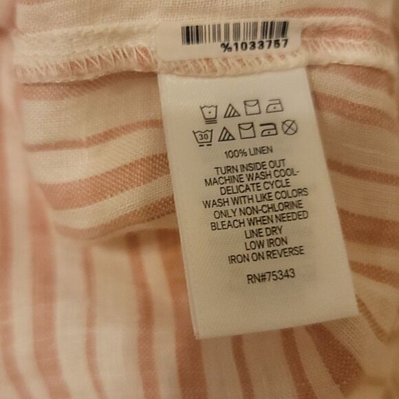 Rachel Zoe stripped. Linen peasant boho top size - Picture 9 of 10